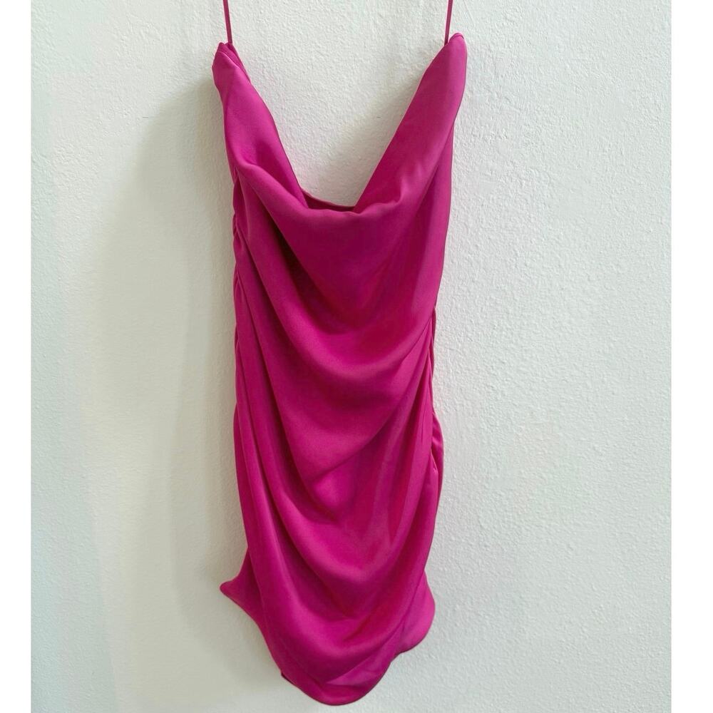 Ramy Brook Kiki size 0 Hot Pink Satin Bodycon Mini Dress NWT - Picture 7 of 11